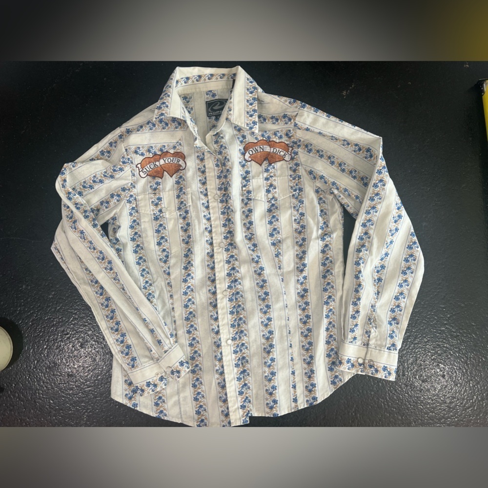 🎉 Roper Womens Long Sleeve Button Down White With Silver Snap Buttons Top Sz M